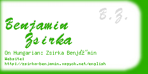 benjamin zsirka business card